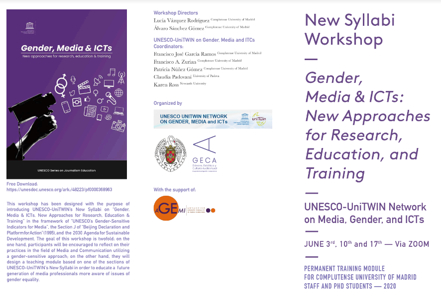 Poster Complutense Workshop New Syllabus Gender, Media & ICTs